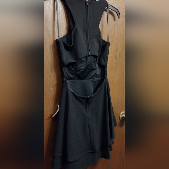 B Darlin halter top midi black sequin black formal JRs 5/6 - Picture 2 of 5